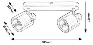 Rabalux 73064 - Bodové svítidlo MIRRAL 2xE14/15W/230V