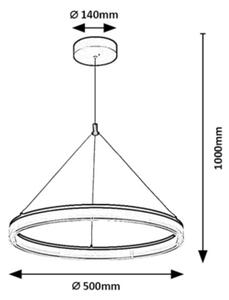 Rabalux 72478 - LED Stmívatelný lustr na lanku SERAPHIEL 24W/230V 3000-6500K+DO