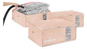 Vakuové plastové úložné boxy na oblečení v sadě 3 ks 65x45x27 cm Pink Edition – Compactor