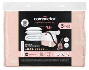 Vakuové plastové úložné boxy na oblečení v sadě 3 ks 65x45x27 cm Pink Edition – Compactor