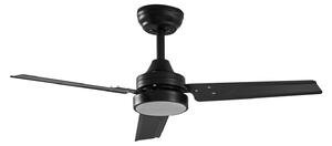 Stropní ventilátor Aerallo s LED osvětlením, černý, CCT, tichý – Lindby Lindby, Aerallo, Černá, Obývací pokoj, Kov, Moderní