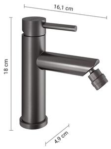 Gedy - Bidetová baterie COMO 18 cm metalicky šedá