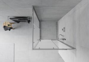 Mexen Rio čtvercový sprchový kout 90 x 90 cm, Vzor jinovatky, Chromovaná
