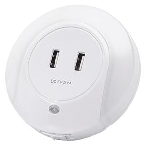 Aigostar - LED Noční svítidlo do zásuvky s USB LED/0,4W/230V
