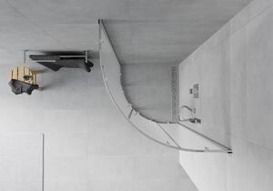 Mexen Rio půlkruhový sprchový kout 70 x 70 cm, Vzor jinovatky, Chromovaná
