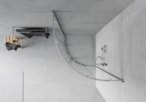 Mexen Rio půlkruhový sprchový kout 80 x 80 cm, Průhledné, Chromovaná