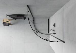 Mexen Rio půlkruhový sprchový kout 70 x 70 cm, Průhledné, Černá