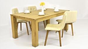 Masivní stůl dub a židle kožené