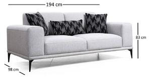 Designová sedačka Olliana 194 cm šedá