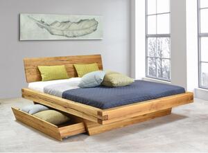 Dubová postel z hranolů, přírodní, Matus 160 x 200 cm
