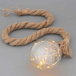 Nexos Světelná LED koule na laně, 20 LED, teple bílá