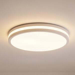 Lindby Arnim LED stropní svítidlo, bílé, plast, Ø 49 cm, IP44, stmívatelný, Bílá / opál, Koupelna, Plast, Moderní