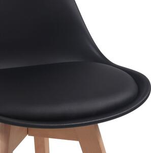 Černá židle s dubovými nohami KRIS
