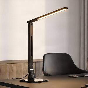 Lindby Stolní LED lampa Eleni, černá, stmívatelná, stmívatelný, Černá, Pracovna / kancelář, Plast, Moderní