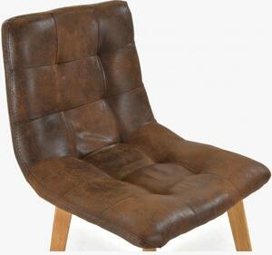 Dubová židle - hnědá imitace kůže, Leonardo