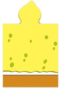 Dětské plážové pončo - osuška s kapucí SpongeBob - 100% bavlna - 50 x 115 cm