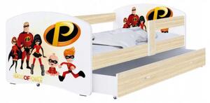 Dětská postel LUKI se šuplíkem DUB SONOMA 160x80 vzor RODINA PERFECT