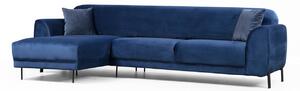 Designová rozkládací sedačka Haylia 287 cm modrá - levá