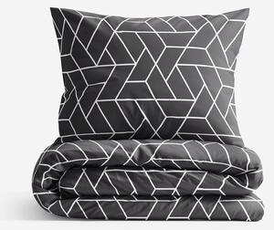 Goldea bavlněné povlečení - mozaika na tmavě šedém 140 x 200 a 70 x 90 cm