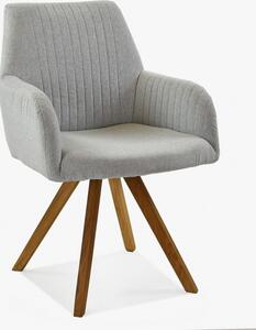 Židle s područkami šedá - nohy dub Paris