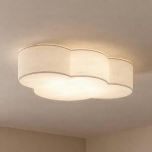 TK Lighting Stropní svítidlo Cloud, bílé, textilní, délka 62 cm, E27, 4 světla., stmívatelný, Bílá / opál, Obývací pokoj / jídelna, Textil / tkanina / hedvábí, Young lifestyle