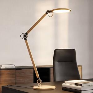 Lindby Stolní LED lampa Nyxaris, zlatá, kov, 50 cm, stmívatelný, Mosaz / zlato, Pracovna / kancelář, Plast, Moderní
