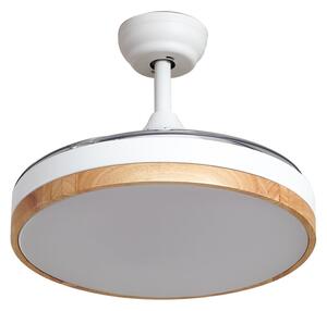 Stropní ventilátor Oras s LED osvětlením, bílý, DC, tichý, Ø 107 cm – Lindby Lindby, Oras, Bílá, Obývací pokoj, Plast, Moderní