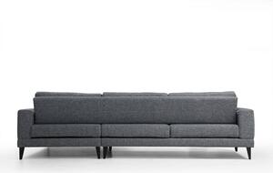 Designová rohová sedačka Santino 303 cm tmavě šedá - pravá