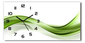 Skleněné hodiny na stěnu tiché Zelená vlna pl_zsp_60x30_f_100125120