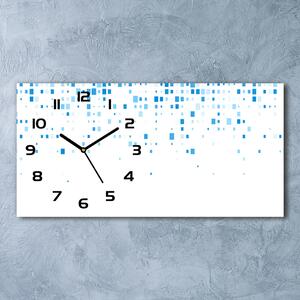 Skleněné hodiny na stěnu Modré čtverce pl_zsp_60x30_f_100521410