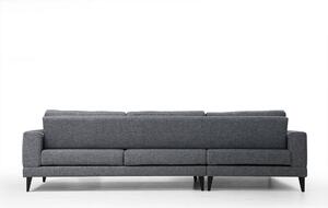 Designová rohová sedačka Santino 303 cm tmavě šedá - levá