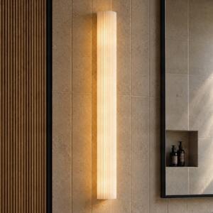 Lucande LED koupelnové světlo nástěnné Victoire, 70 cm, bílá/chrom,, Bílá / opál, Koupelna, Sklo, Moderní