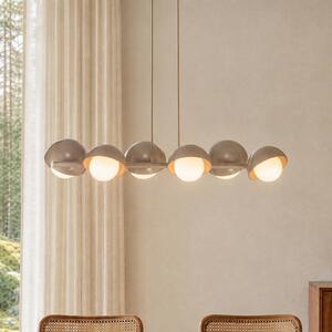 EMIBIG LIGHTING Závěsné světlo BOOM, béžové, délka 88 cm, 6žárovkové, kov/sklo, stmívatelný, Krémová / jantar, Obývací pokoj / jídelna, kov, Moderní