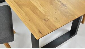Rozkládací stůl dubový - kovové nohy, Rennes 180-280 x 90 cm