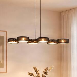 EMIBIG LIGHTING Závěsné světlo DRUMZ, černé, délka 100 cm, 6ramenné, textil, E14, stmívatelný, Černá, Obývací pokoj / jídelna, Textil / tkanina / hedvábí, Moderní