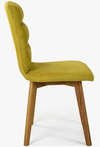 Pohodlná židle, žlutá látka - dubové nohy Orlando