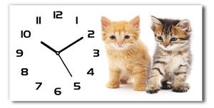 Skleněné hodiny na stěnu Hnědá a červená kočka pl_zsp_60x30_f_101681955