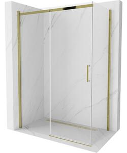Mexen Omega rozsouvací sprchový kout 130 x 70 cm, Průhledné, Zlatá