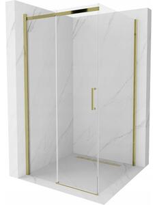 Mexen Omega rozsouvací sprchový kout 100 x 100 cm, Průhledné, Zlatá