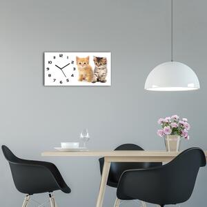 Skleněné hodiny na stěnu Hnědá a červená kočka pl_zsp_60x30_f_101681955