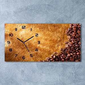 Moderní skleněné hodiny na stěnu Zrnka kávy pl_zsp_60x30_f_102310086