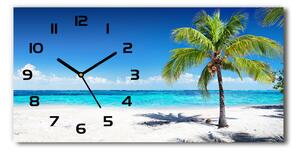 Skleněné hodiny na stěnu Tropická pláž pl_zsp_60x30_f_102463727
