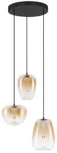 Nova Luce Jantarově hnědé skleněné závěsné světlo Oblo 41 cm