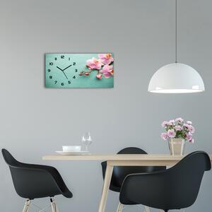 Moderní skleněné hodiny na stěnu Orchidej pl_zsp_60x30_f_102905480