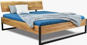 Manželská postel masiv dub IRON - kovové nohy 180 x 200 cm
