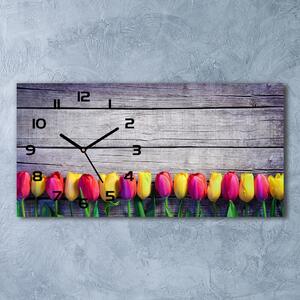 Skleněné hodiny na stěnu Tulipány na stromě pl_zsp_60x30_f_103218042