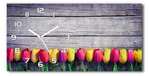 Skleněné hodiny na stěnu Tulipány na stromě pl_zsp_60x30_f_103218042