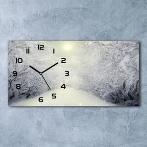 Skleněné hodiny na stěnu Hezký les zima pl_zsp_60x30_f_103882841