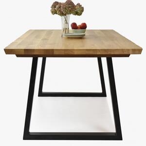 Luxusní stůl z masivu - černé ocelové nohy, Torino 200 x 100 cm