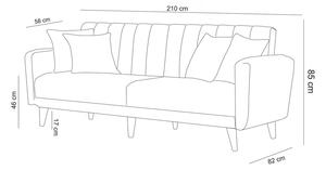 Designová rozkládací sedačka Zayda 210 cm šedá